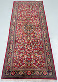 Lambs wool hand knotted vintage Persian Qum hall runner rug 203x88cm Australia