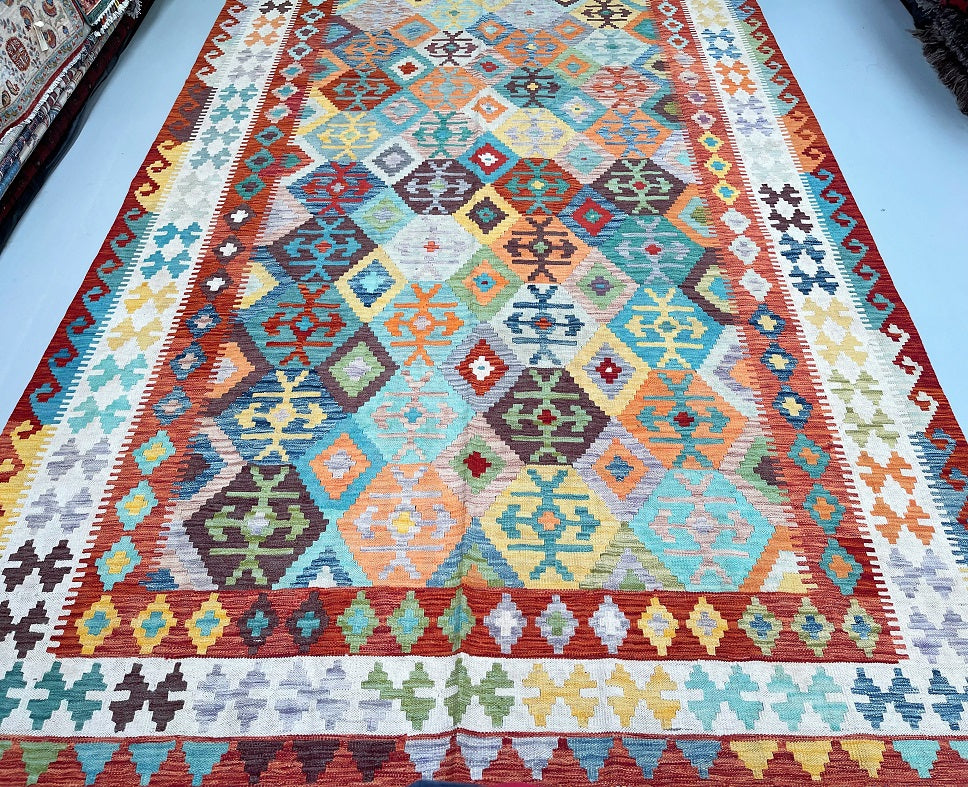 Waziri Rug Tribal Afghan Waziri Kilim Rug 3.5x2.5m