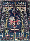 2x1.15m Vintage Balouchi Prayer Rug