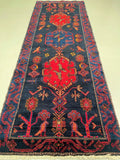 Pure wool tribal hand knotted Persian Meshkin hall runner rug 310x110cm