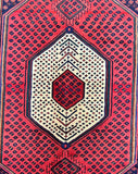 Tribal Persian Khamseh Rug 2x1.3m