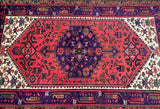 Pure wool hand knotted tribal Persian Zanjan rug 205x130cm