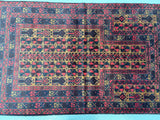 Vintage Afghan Balouchi Prayer Rug