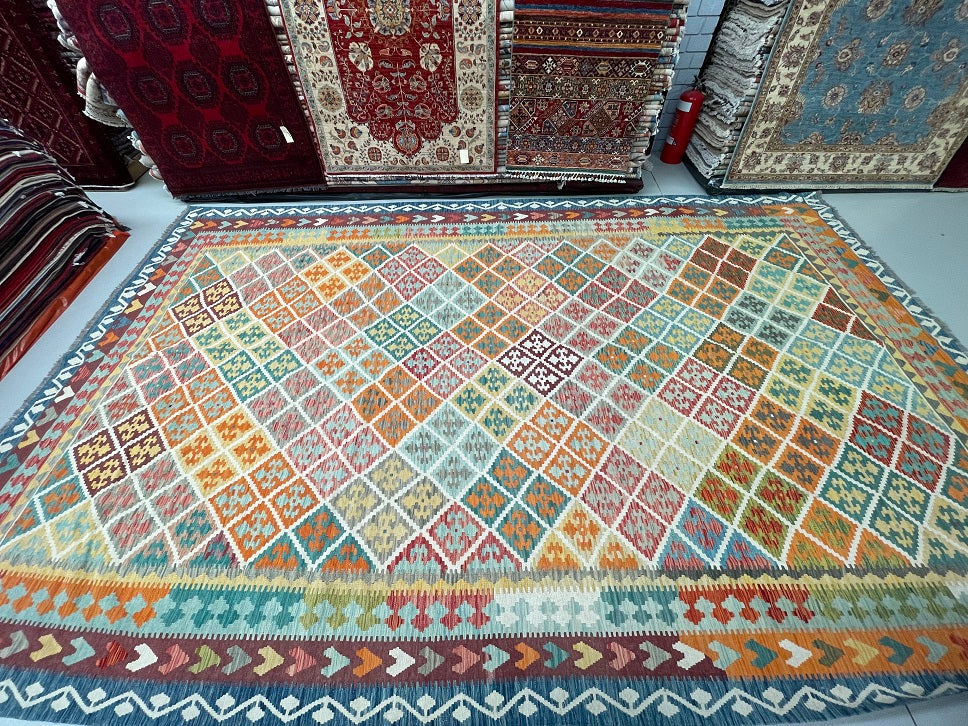 Waziri Rug Tribal Afghan Waziri Kilim Rug 4.8x3m
