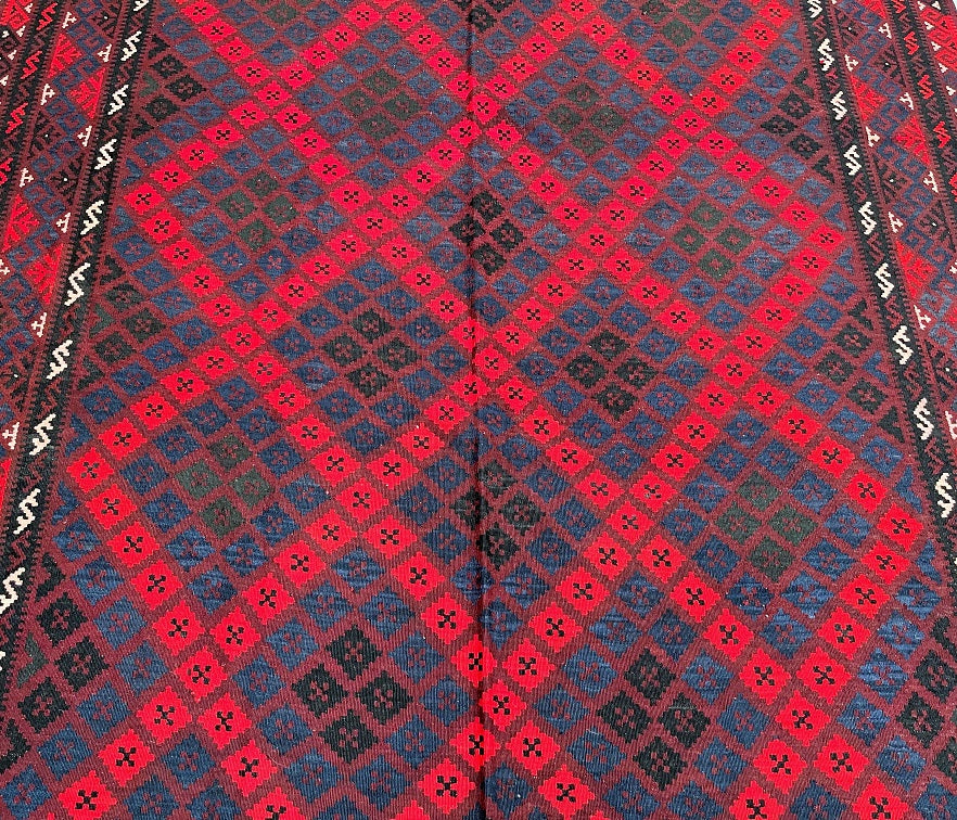 4.2x2.5m Vintage Meymaneh Kilim Afghan Rug