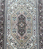 Masterpiece pure silk handmade Antique Persian Qum rug 190x125cm at Persian rug warehouse WA in Perth
