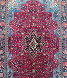 Fine lambs wool traditional hand knotted Persian Qum rug 2.15x1.35m