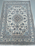 Pure wool hand knotted Persian Nain rug 210x150cm