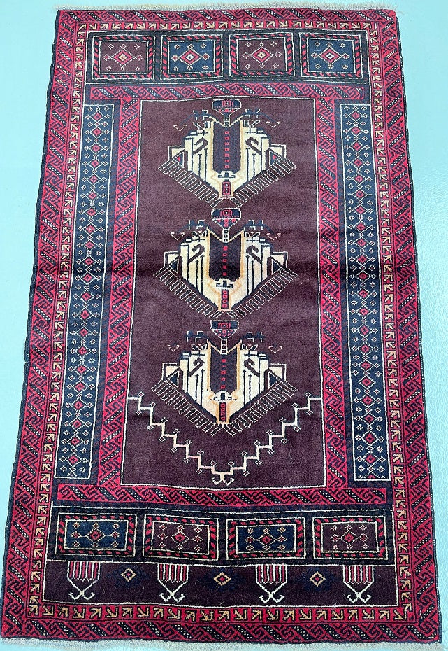 1.5x0.9m Tribal Afghan Balouchi Rug