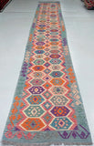 5m Boho Afghan Waziri Kilim Hall Runner