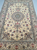 Top end quality masterpiece silk base hand knotted Persian Isfahan rug 200x130cm