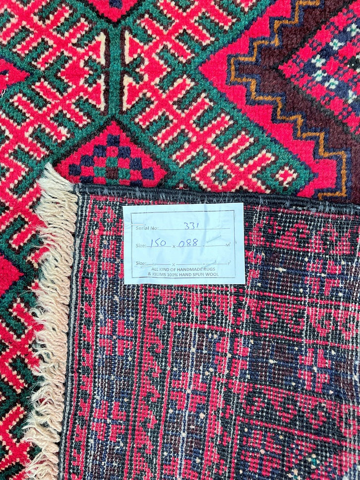 1.5x0.8m Afghan Tribal Balouchi Rug