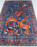 Full room size wool hand knotted pictorial Afghan Chobi rug 293x202cm For Australian Homes.