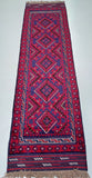 2.6m Pure wool hand woven tribal Afghan Mishwani hall runner rug