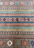 Decorative Stripe Design Renowned As Shawl Pattern Afghan Super Kazak Rug For Australian Homes.
