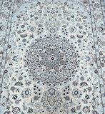 Superb floral design handmade Persian Nain rug 198x127cm