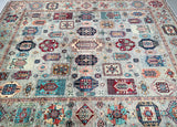 Large Room Size Wool Handmade Afghan Super Kazak Rug 3x2.5m