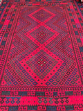Massive room size wool hand woven Afghan Meymaneh kilim rug 4.5x3m