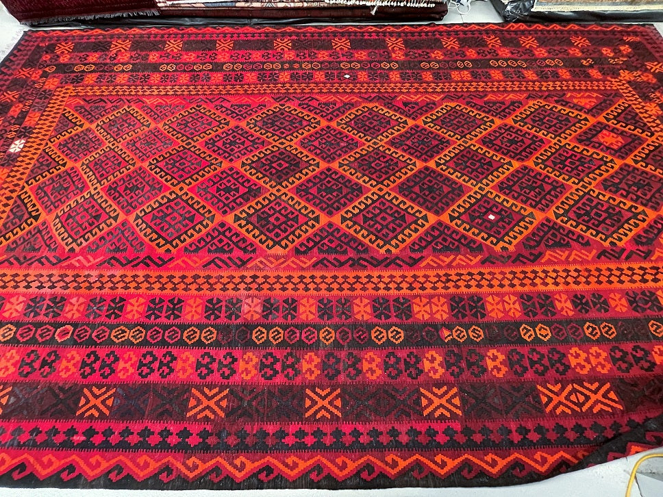 5.3x3.1m Vintage Afghan Meymaneh Kilim rug
