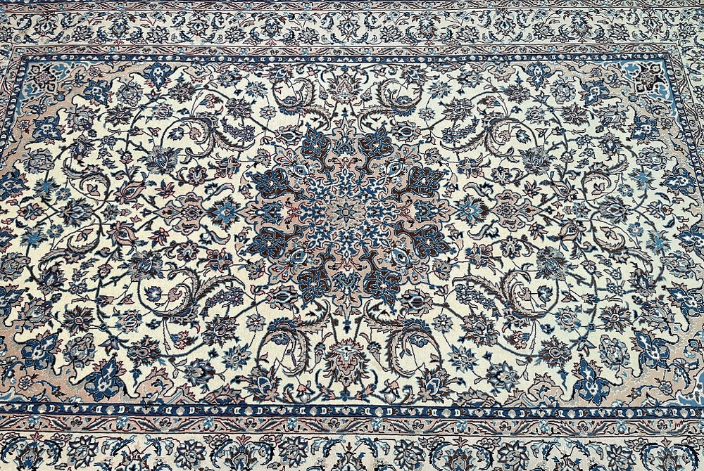 Superfine Silk-inlay Persian Nain Rug 3x2m