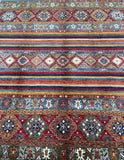 Large Room Size Wool Hand Knotted Afghan Super Kazak Rug 3x2.5m