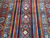 Large Room Size Shawl Design Authentic Hand Knotted Afghan Super Kazak Rug 3x2.5m For Brisbane Homes.
