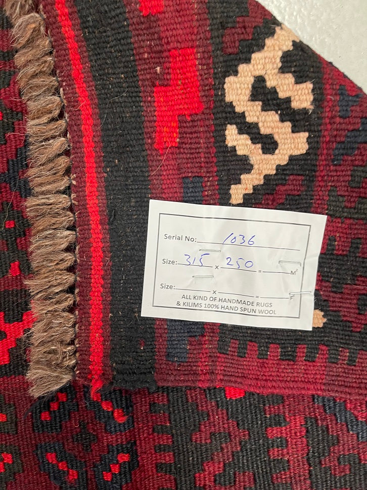 3.15x2.5m Afghan Meymaneh Kilim Rug