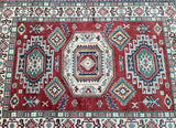 Pure wool nomadic handmade Afghan Kazak rug 206x147cm Shoparug