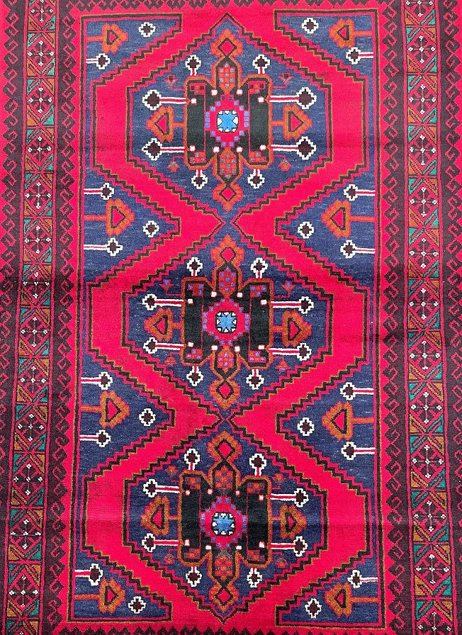 1.9x1.2m Tribal Afghan Balouchi Rug