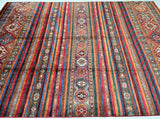 Large Room Size Shawl Design Authentic Hand Knotted Super Kazak Rug 3.4x2.5m For Australian Homes.
