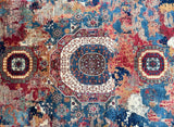 Geometric Mamluk Design Rug With A Modern Twist Also Known As Erased Heritage Kazak Pattern.