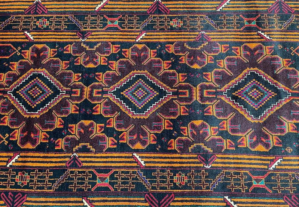 2x1.1m Vintage Afghan Balouchi Rug