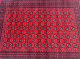 Pure wool Bokhara design hand knotted Afghan Aqcha rug 2x1.5m For Australian Homes.