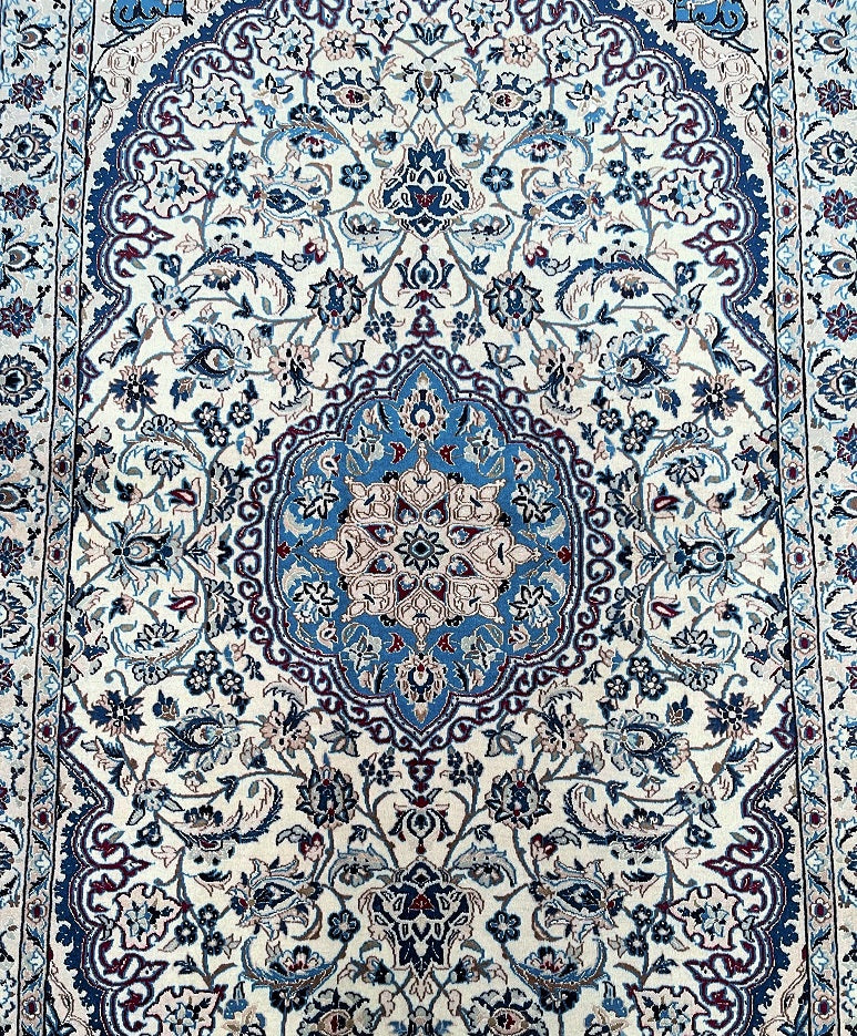 Inlay Rug Fine Silk-inlay Persian Nain Rug 2x1.3m | shoparug