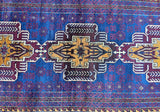2.1x1.1m Vintage Afghan Balouchi Rug