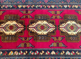 2x1.2m Vintage Afghan Balouchi Rug