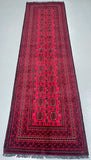2.8m Long pure wool handmade Tribal Afghan Khamyab Hall Runner rug