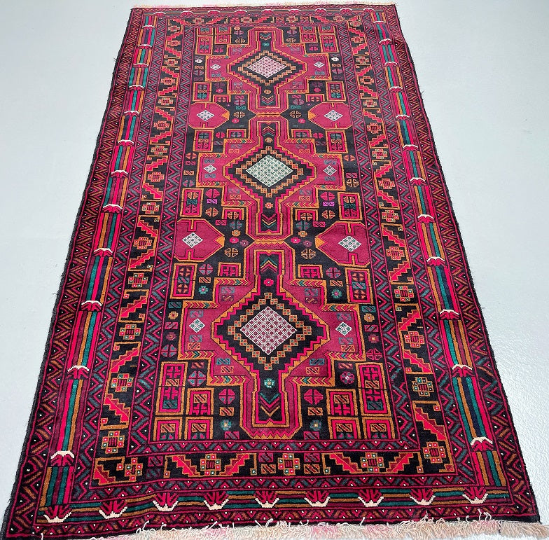 2x1.2m Tribal Persian Balouchi Rug