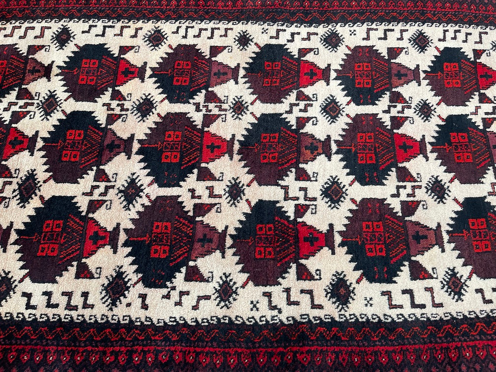 2x1.2m Vintage Afghan Balouchi Rug