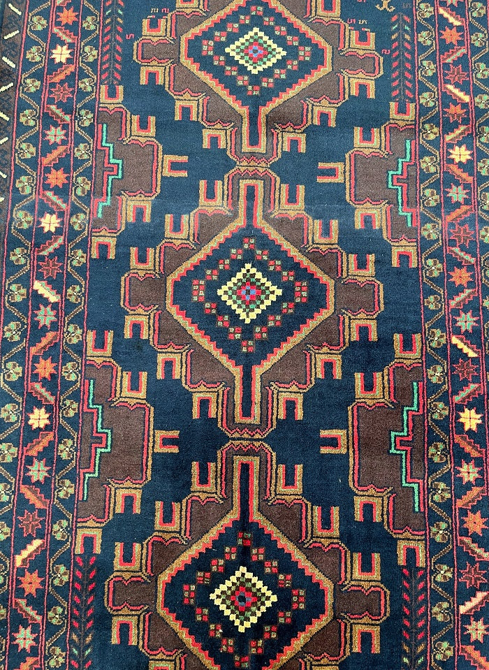 2x1.1m Vintage Afghan Balouchi Rug
