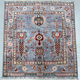 Square Afghan Chobi Rug 1x1m