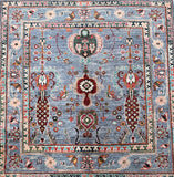 Square Size Hand Knotted Afghan Chobi Rug 1x1m For Australian Homes.