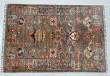 Pure Wool Hand Knotted Afghan Chobi Rug 121x85cm