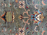 Gorgeous Floral Design Afghan Chobi Rug, Revival of Art Deco Pattern.