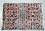Authentic Wool Hand Knotted Afghan Royal Kazak Rug 123x83cm