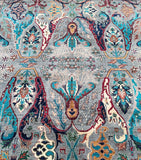 Decorative Broken Branches Design Chobi Rug Revival Of Garrus Bijar Patterm.