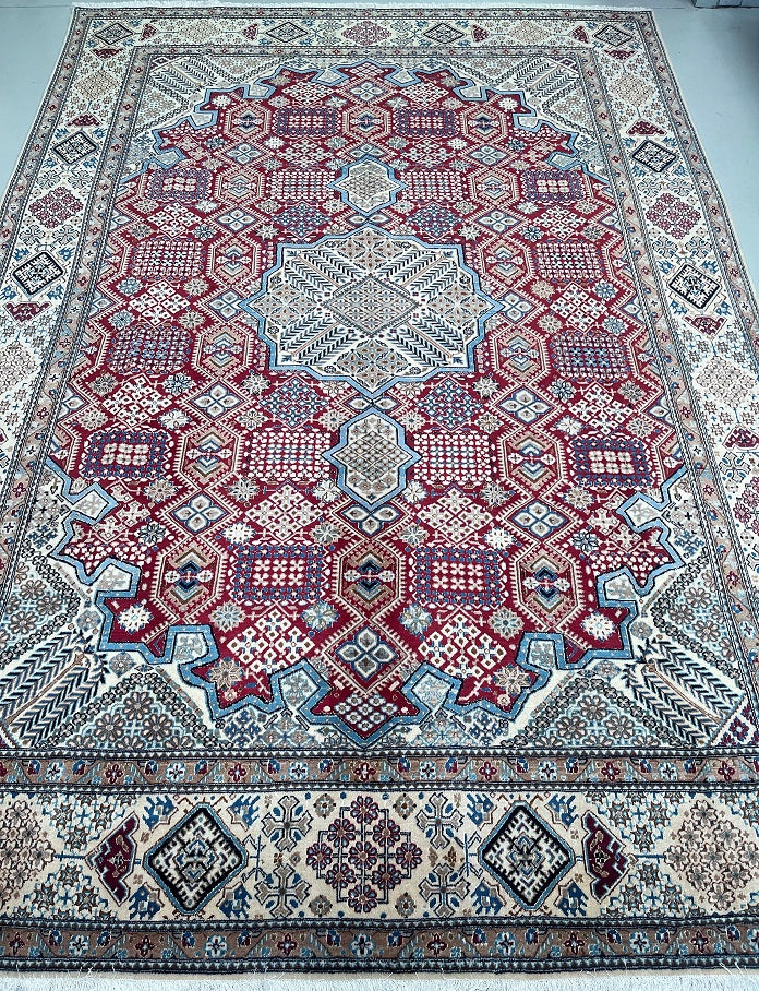 Silk-inlaid Persian Nain Rug 3.6x2.5m | shoparug