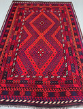 Vintage Afghan Meymaneh Kilim Rug 3x2m