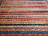Full Room Size Shawl Design Hand Knotted Afghan Super Kazak Rug 3x2.1m
