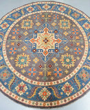 Round Afghan Kazak Rug 2.5x2.5m